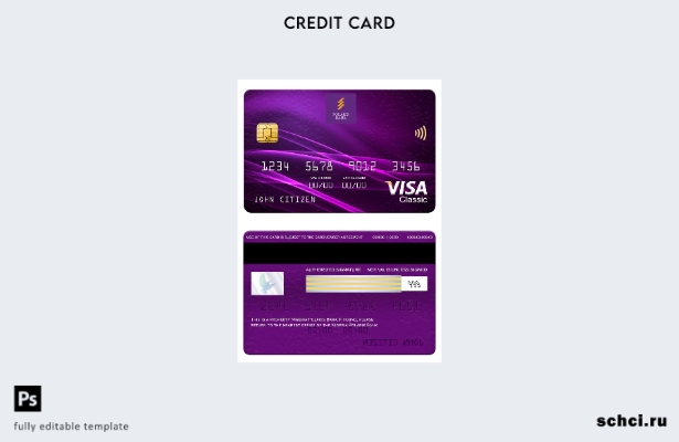 цифровая загрузка шаблона классической карты Visa Polaris Bank в Нигерии